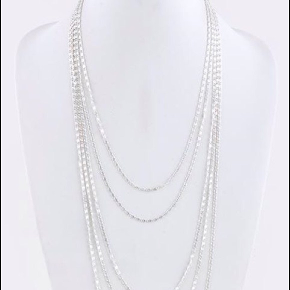 Multi strand necklace in silver- NEW