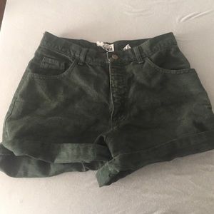 Forest Green High Waisted Jean Shorts