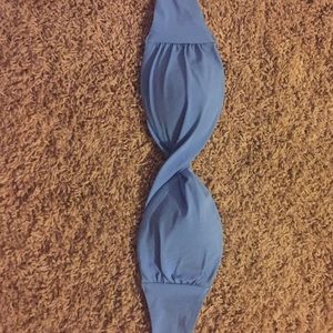 Blue bandeau bikini top