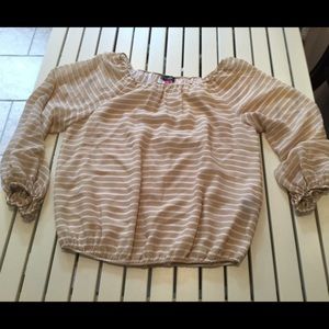 Tan/white stripped blouse