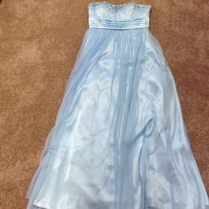Blue sparkling rhinestone dress