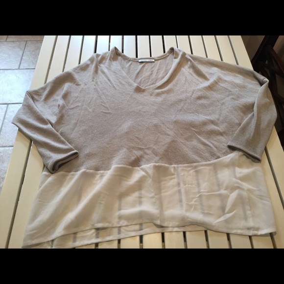 Zara Tan/white blouse