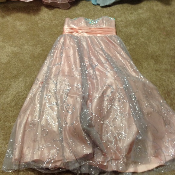 Pink/silver prom dress