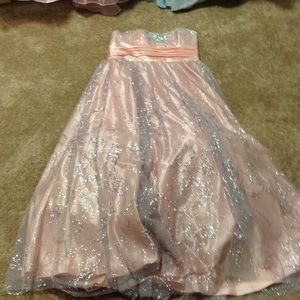 Pink/silver prom dress