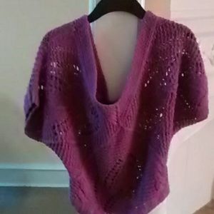 Purple off the shoulder knit sweater