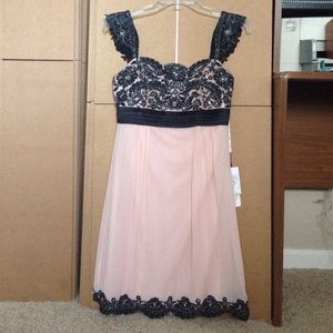 NWT Sue Wong Pink Silk Beaded Cocktail Dress Sz 6