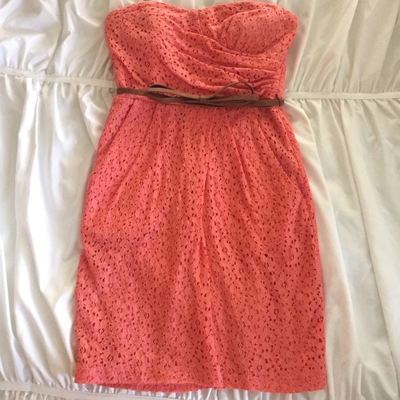 lace coral dress