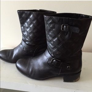 Black REAL leather Italian boots