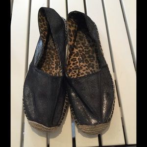Dark grey sparkle espadrilles