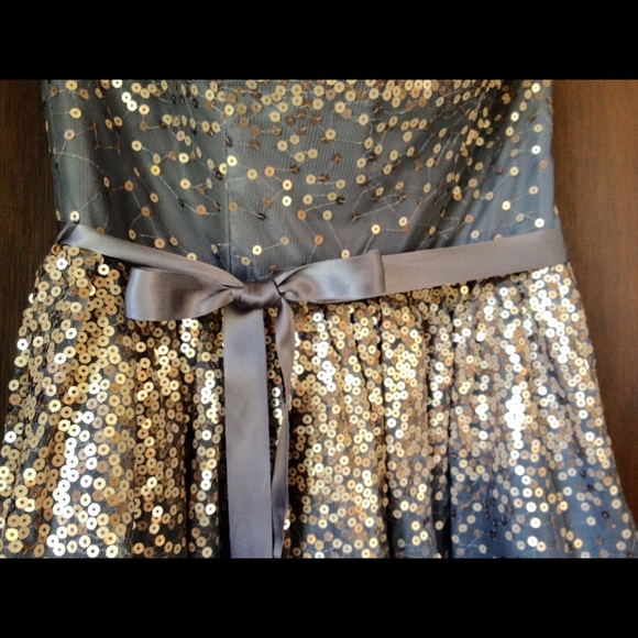 Eliza J Mixed Metallics Sequin Strapless Dress