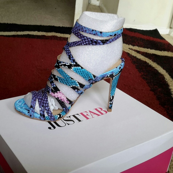 Blue Snakeskin  heels