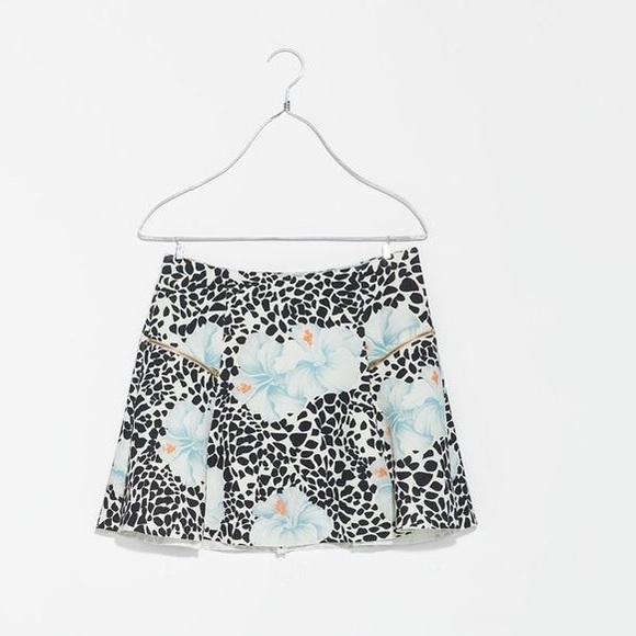 Zara Printed Neoprene Skirt