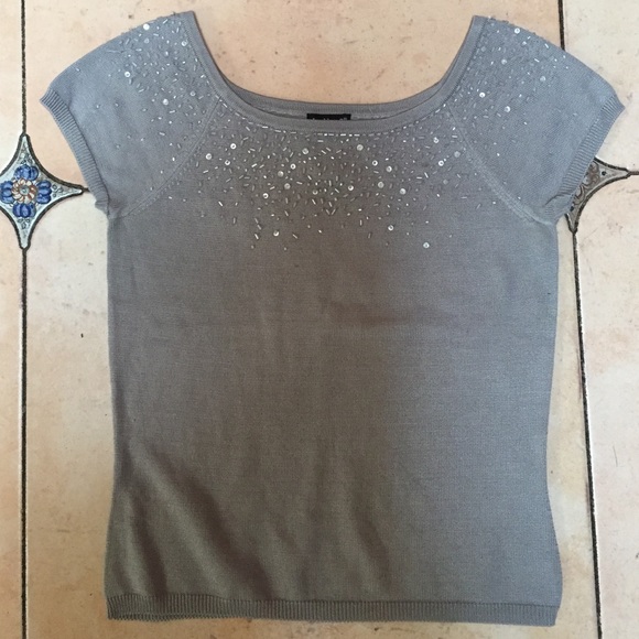 Inc beaded grey top