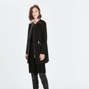 [ZARA] round neck zipped coat