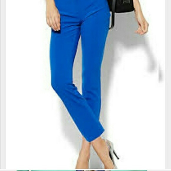 1 green, 1 blue skinny slacks.