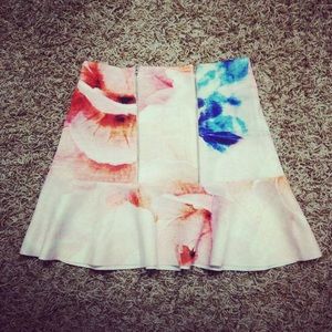 Zara Neoprene Printed Skirt