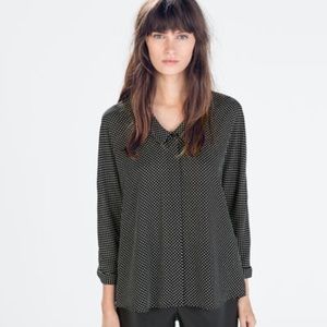 [ZARA] polka dot kimono sleeve top