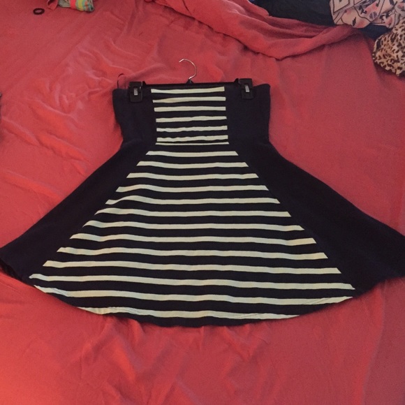 EXPRESS // Flirty Strapless & Striped Dress