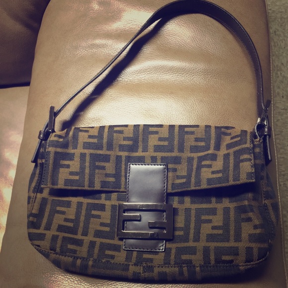 Fendi Brown and Black Zucca Handbag.