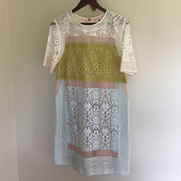 Rebecca Taylor Lace Shift Dress Sz 4 NWOT