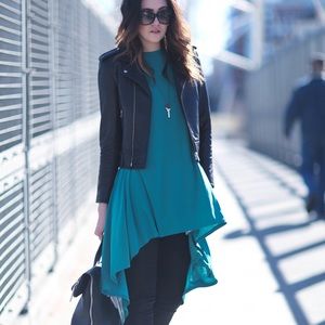 Sola La Fe teal T-Shirt dress size small