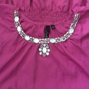 Rhinestone pink top