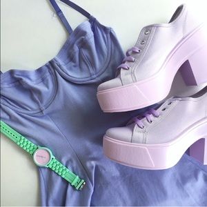 Shellys London Funcluo Lilac Platform Sneaker NEW