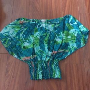 Satin green crop top