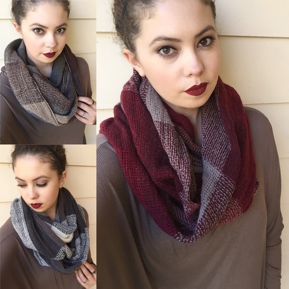 Accessories - Acrylic Plaid Infinity Scarf