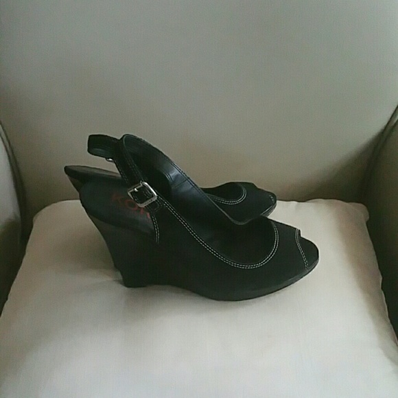 Black Suede Sling Backs