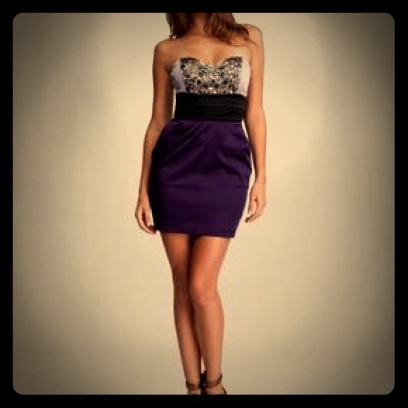 Bebe beaded purple dress