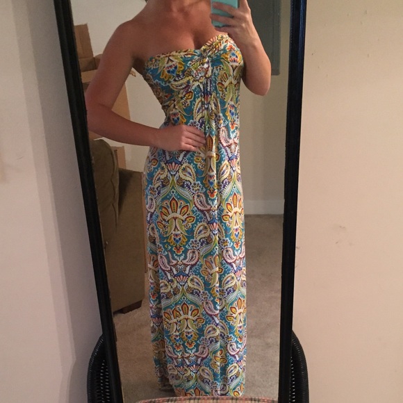 NWT Paisley strapless maxi dress