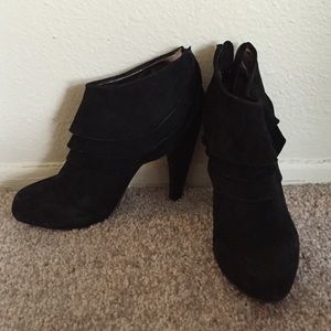 Black suede ankle booties