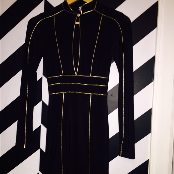 black and Gold knee length dress