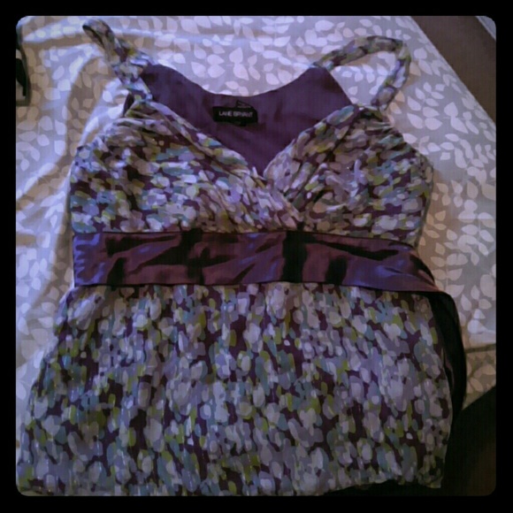 Purple tied tank top