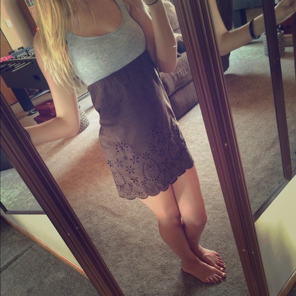 grey & brown summer dress