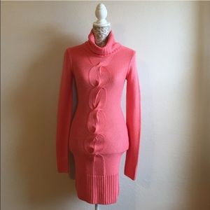 2b bebe coral knit long sleeve sweater dress
