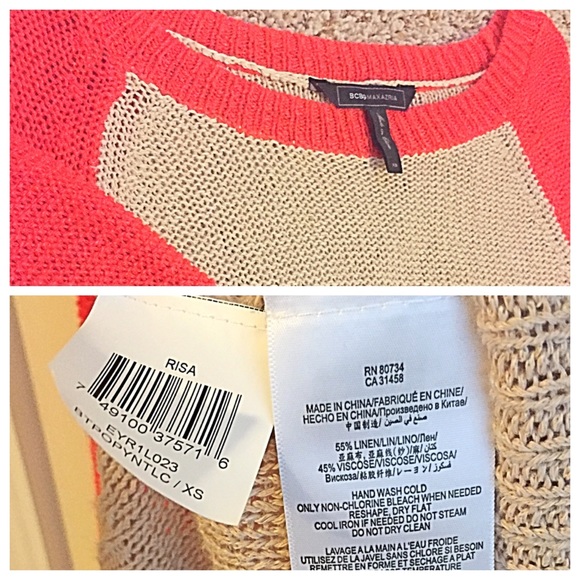 🆕 BCBG Risa Colorblock Knit Raglan Sweater - Picture 4 of 5