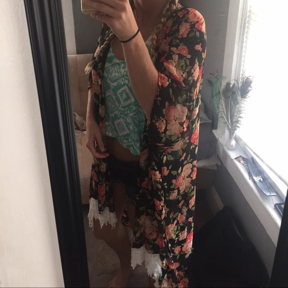 Long Floral Kimono