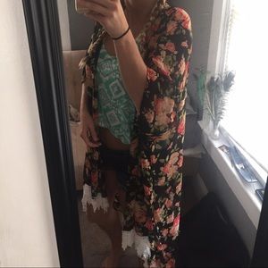 Long Floral Kimono