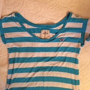 Blue and white striped hollister shirt