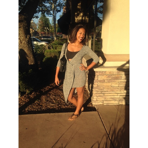Grey form fitting dress!