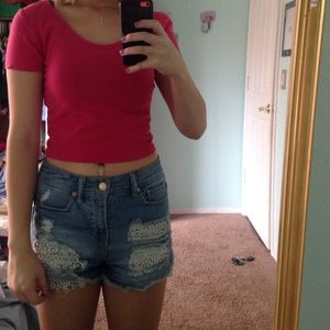 Hot pink crop top from wet seal