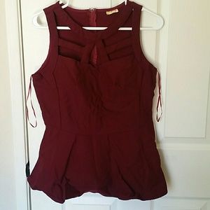 Maroon peplum