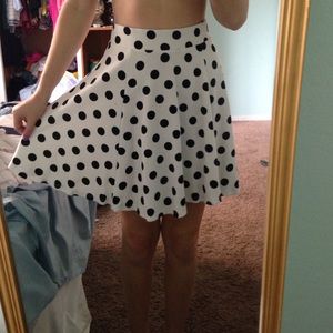 H&M black and white polka dot skirt