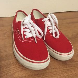 Red Levi sneakers