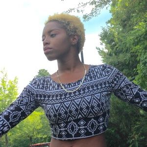 Black and white crop top