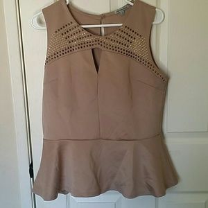 Nude peplum top