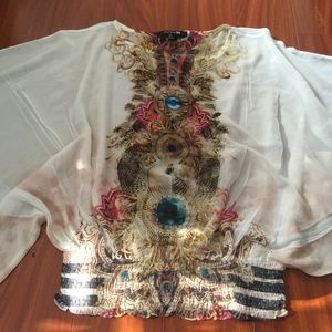 Angel wings Forever 21 peacock feather top