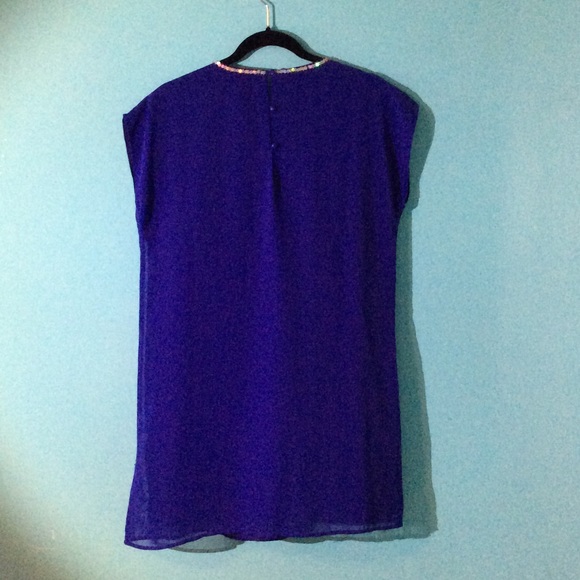 NWT BEAUTIFUL ROYAL BLUE DRESS WITH SPARKLE! - Picture 3 of 4